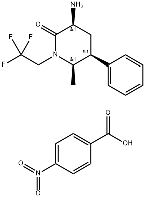 (3एस,5एस,6आर)-6-मिथाइल-2-ऑक्सो-5-फिनाइल-1-(2,2,2-ट्राइफ्लोरोइथाइल)पाइपरिडीन-3-अमीनियम 4-नाइट्रोबेंजोएट