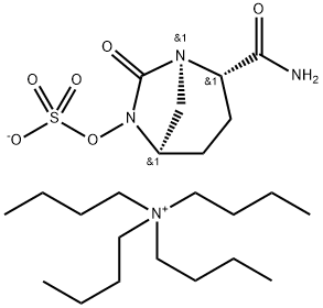 1-बुटानामिनियम, एन,एन,एन-ट्राइब्यूटाइल-, (1आर,2एस,5आर)-2-(एमिनोकार्बोनिल)-7-ऑक्सो-1,6-डायजेबीसाइक्लो[3.2.1]अक्टूबर-6-वाईएल सल्फेट