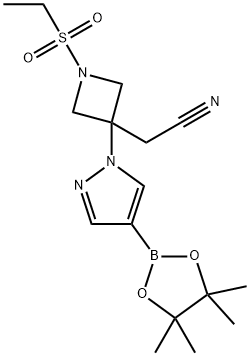 2-(1-(एथिलसल्फोनील)-3-(4-(4,4,5,5-टेट्रामिथाइल-1,3,2-डाइऑक्साबोरोलन-2-वाईएल)-1एच-पाइराज़ोल-1-वाईएल)एजेटिडिन-3- वाईएल) एसीटोनिट्राइल