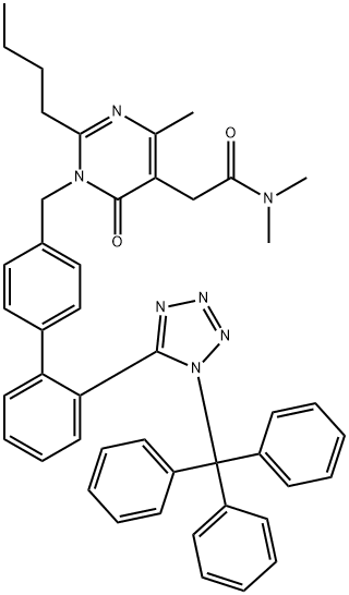 2-ब्यूटाइल-1,6-डायहाइड्रो-एन,एन,4-ट्राइमेथाइल-6-ऑक्सो-1-[[2'-[1-(ट्राइफेनिलमिथाइल)-1एच-टेट्राजोल-5-वाईएल][1,1'- बाइफेनिल]-4-यल]मिथाइल]-5-पाइरीमिडीनेएसिटामाइड