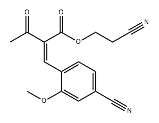 2-सायनोइथाइल 2-(4-सायनो-2-मेथॉक्सीबेंज़िलिडीन)-3-ऑक्सोबुटानोएट