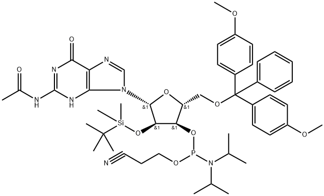 2'-O-[(tert-butyl)dimethylsilyl]-N-acetylguanosine-3'-(2-cyanomethyl-N,N-diisopropyl)फॉस्फोरामिडाइट