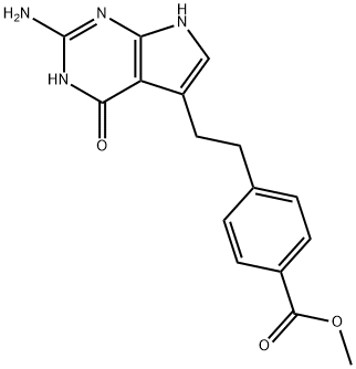 4-[2-(2-अमीनो-4,7-डायहाइड्रो-4-ऑक्सो-1एच-पाइरोलो[2,3-डी]पाइरीमिडिन-5-वाईएल)एथिल]बेंजोइक एसिड मिथाइल एस्टर